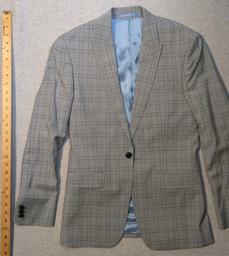 Topman Suit Jacket (34) + Pants (30R)   Grey Plaid1
