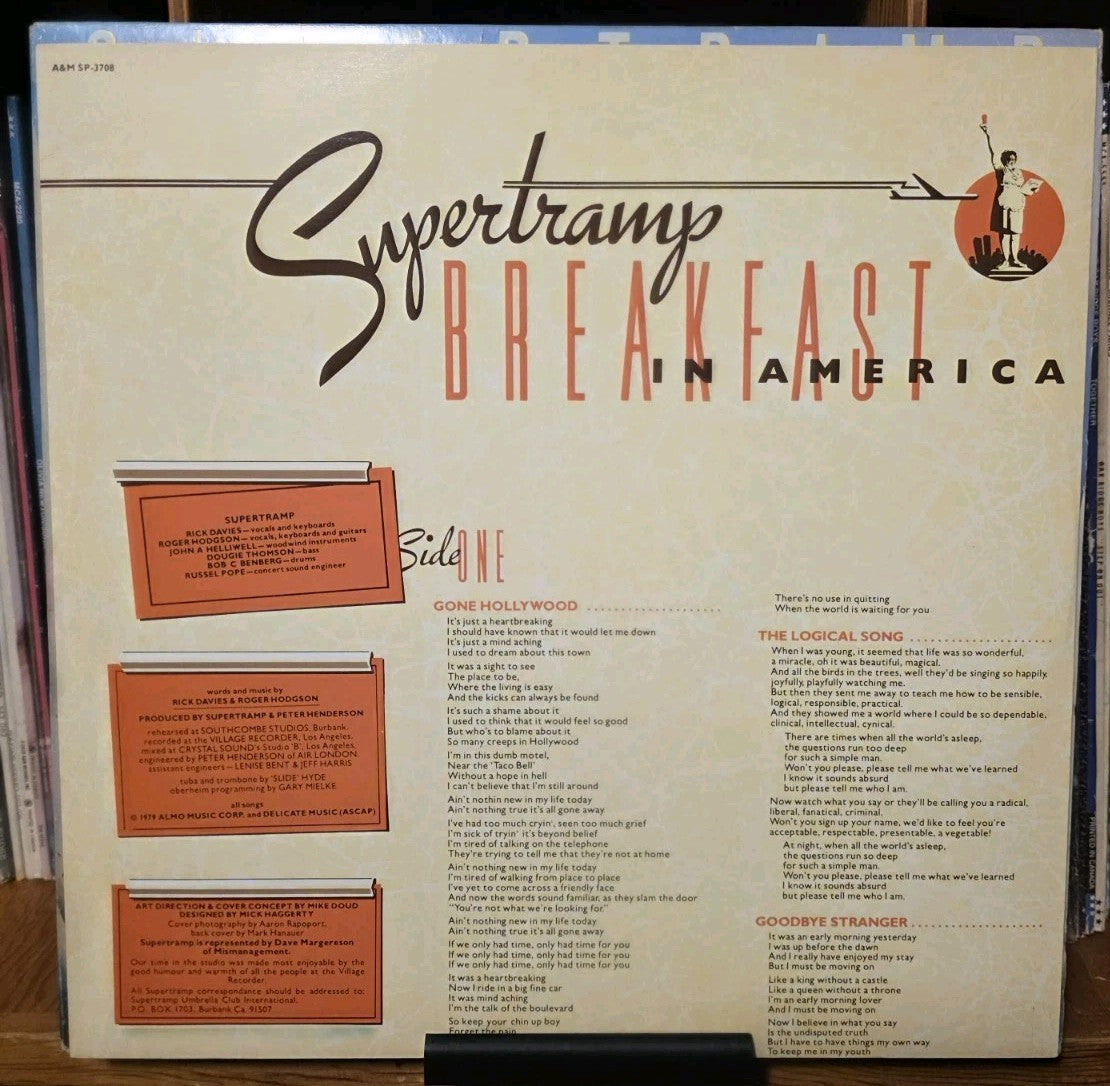 SUPERTRAMP - BREAKFAST IN AMERICA - Vinyl Record - Canada - Cleaned & Tested5