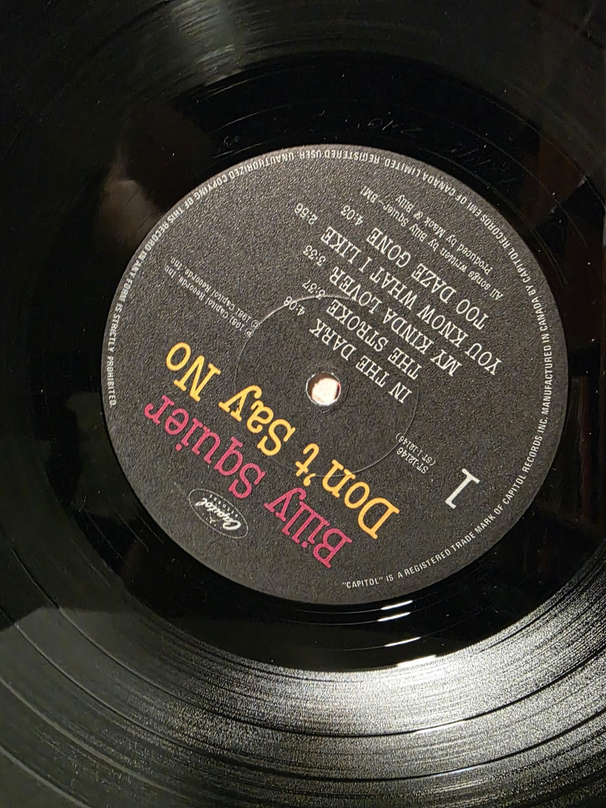 Billy Squier   Don't Say No (LP, 1981 Capitol Records ST 12146) Vinyl6