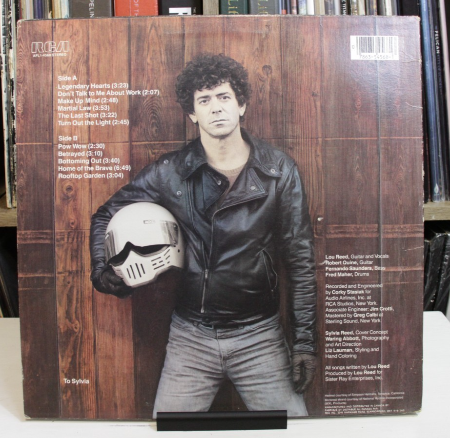 Lou Reed Legendary Hearts LP 1983 Canada AFL1 45681