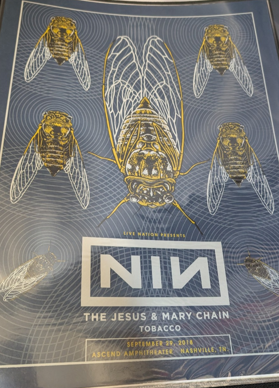 NIN & JESUS AND MARY CHAIN - 2018 AP CONCERT PRINT #'D 3OF15 