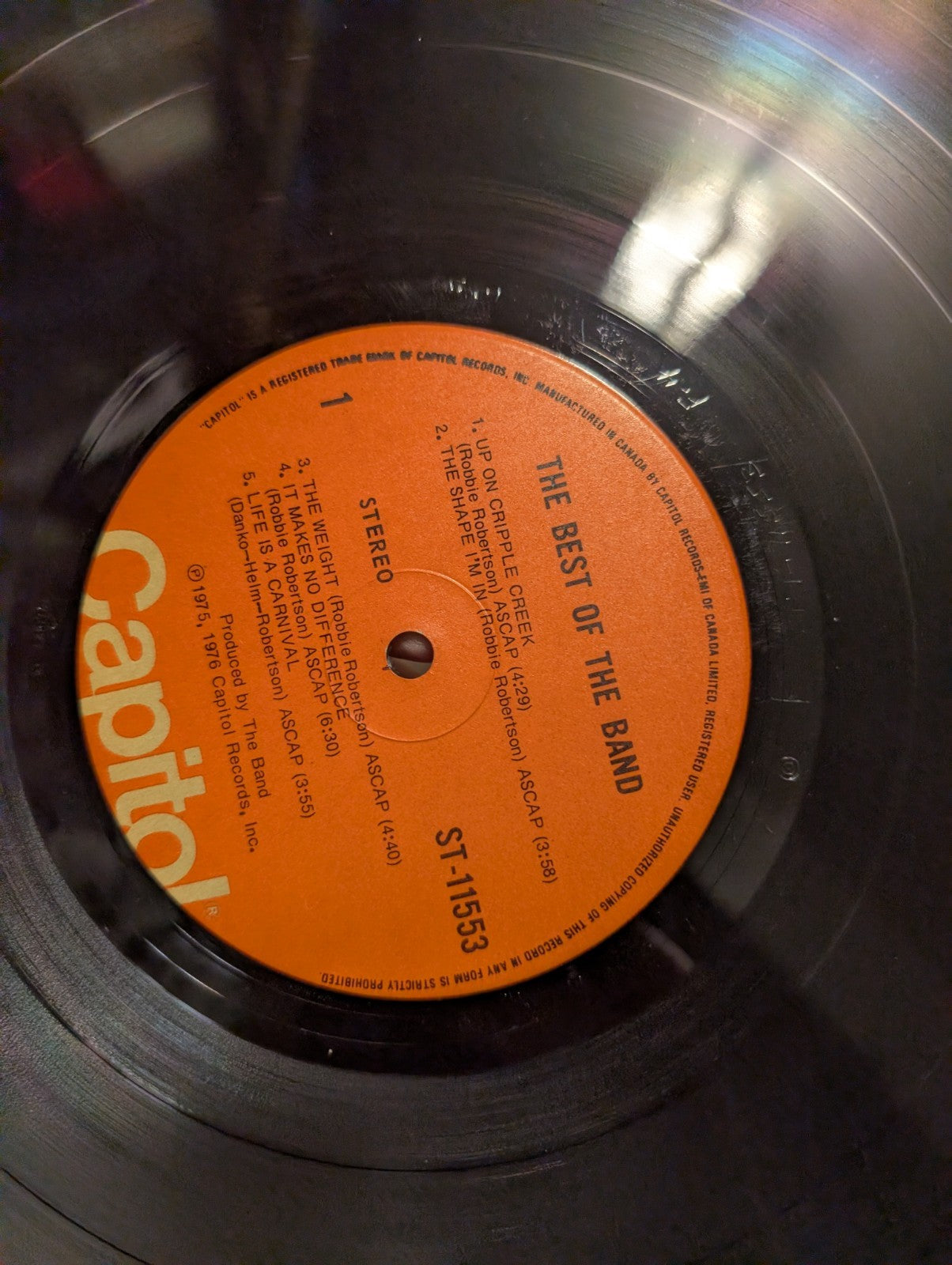 The Band   The Best of The Band   1976 Capitol Records ST 11553 Rock Vinyl LP3