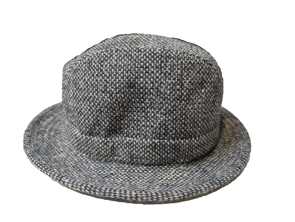 Vintage Jonathan Richard 100% wool fedora feathered hat Donegal Tweed Small1