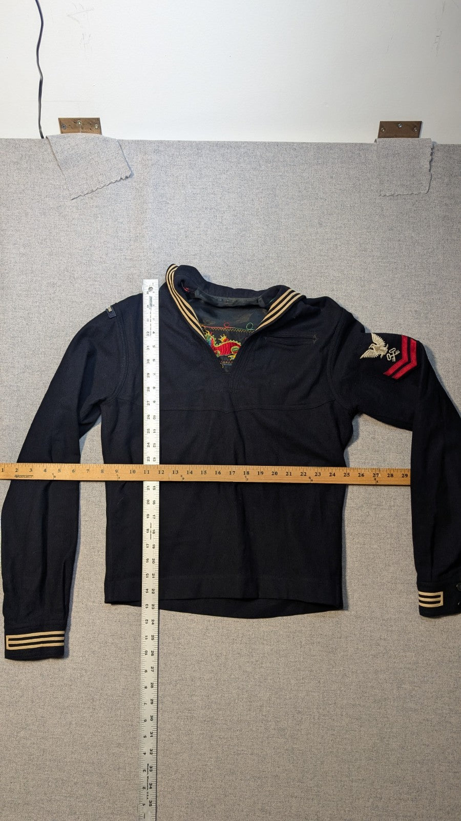 Original Military Vintage Navy Sailor Kracker Jack Blue Wool Tunic #28