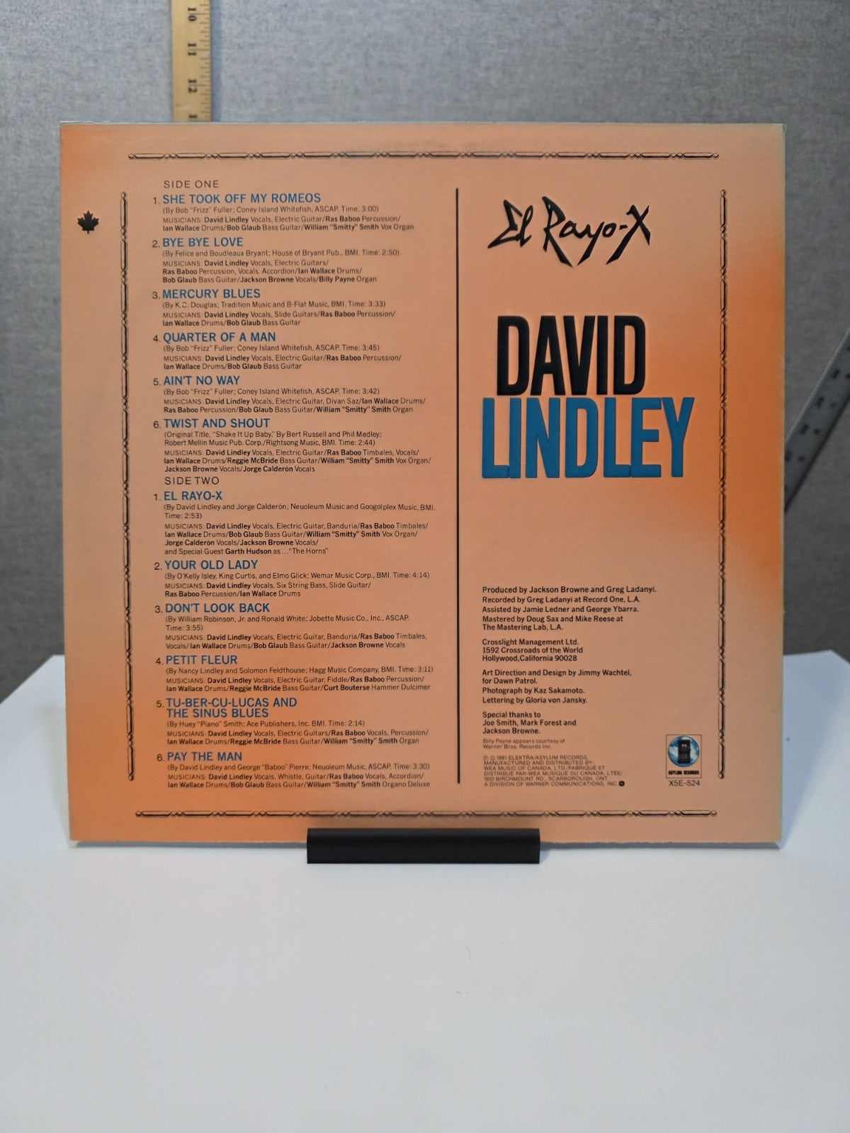 David Lindley - El Rayo-X - 12" Album - 1981 - Canada1