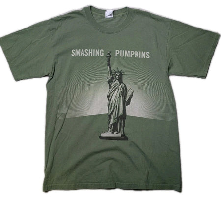 RARE AUTHENTIC 2007 Smashing Pumpkins TOUR   Adult Large Green T Shirt 0