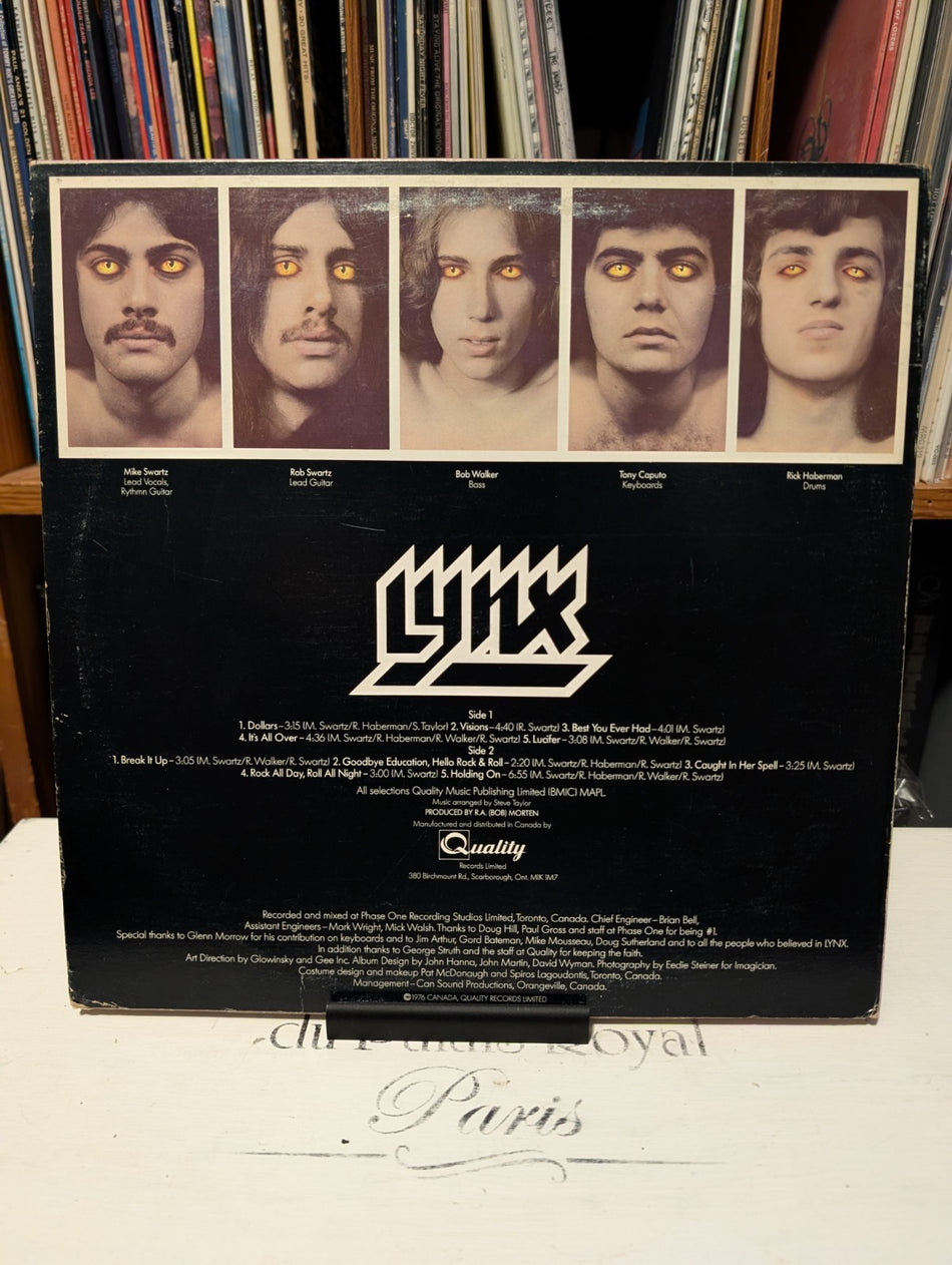 LYNX Missing Lynx LP 1976 Quality Records Canada SV 1933 Vinyl Hard Rock VG/VG1