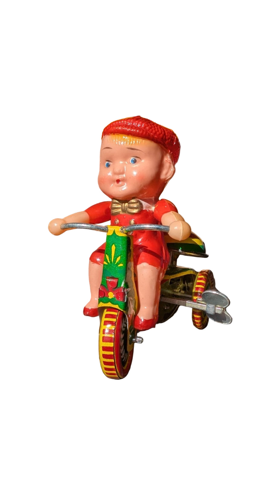 Vintage 1950'm'Ringing Tricycle' + box, tin toy