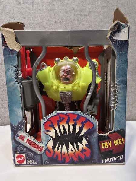 Vtg Street Sharks DR PIRANOID figure  100% original 1994 w missile & Box0