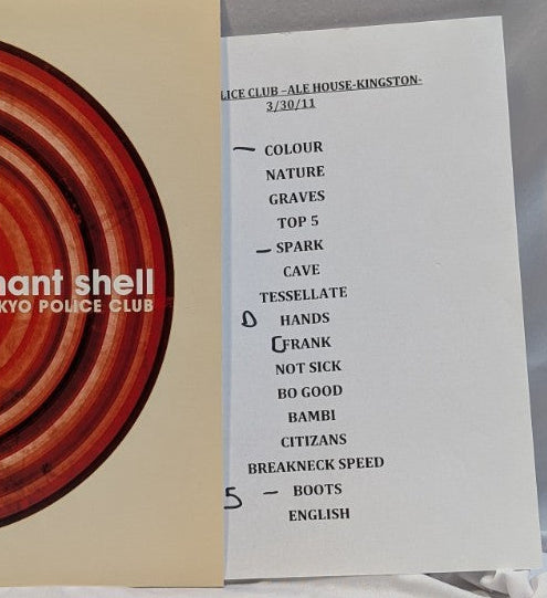 Tokyo police Club Elephant Shell LP 12" w/Setlist