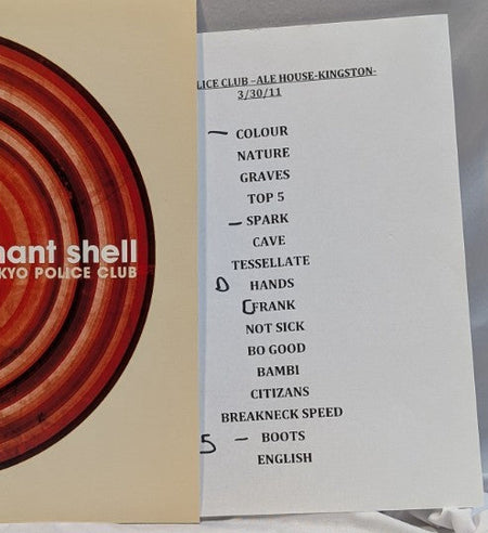Tokyo police Club Elephant Shell LP 12" w/Setlist