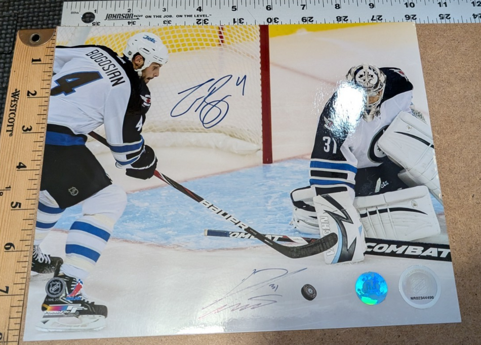 Zach Bogosian & Ondrej Pavelec Dual Signed Winnipeg Jets 8x10 Photo0