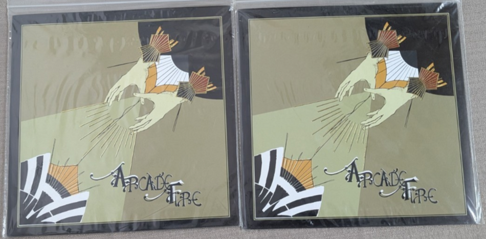 ARCADE FIRE 7" Records Laika + Misprint Copy Of #3 In #2 Sleeve. 
