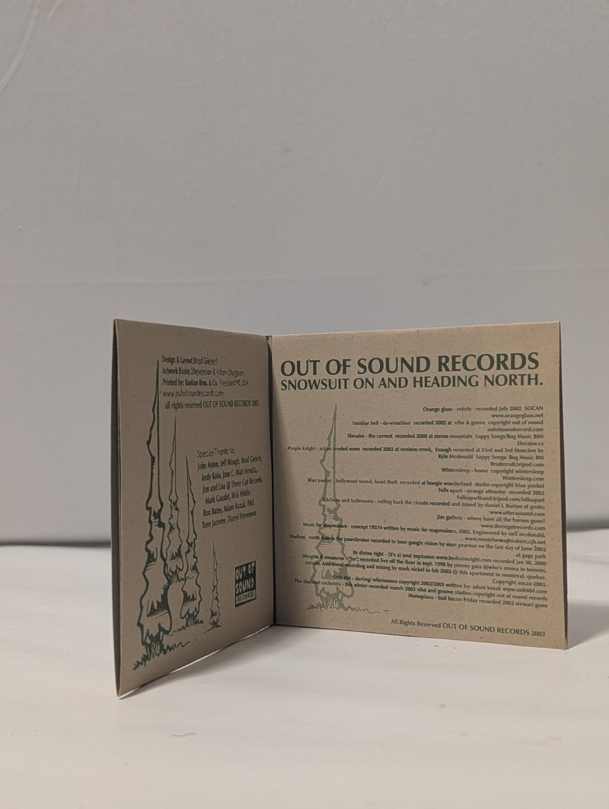 Out Of Sound   Snowsuit On and Heading North   CD   2003   Compilation1