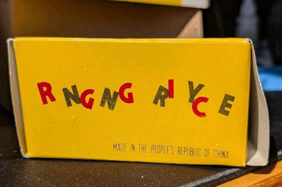 Vintage 1950'm'Ringing Tricycle' + box, tin toy1