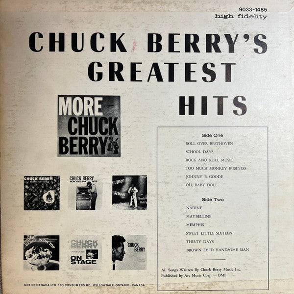 Chuck Berry Chuck Berry's Greatest Hits 12" VINYL RECORD1