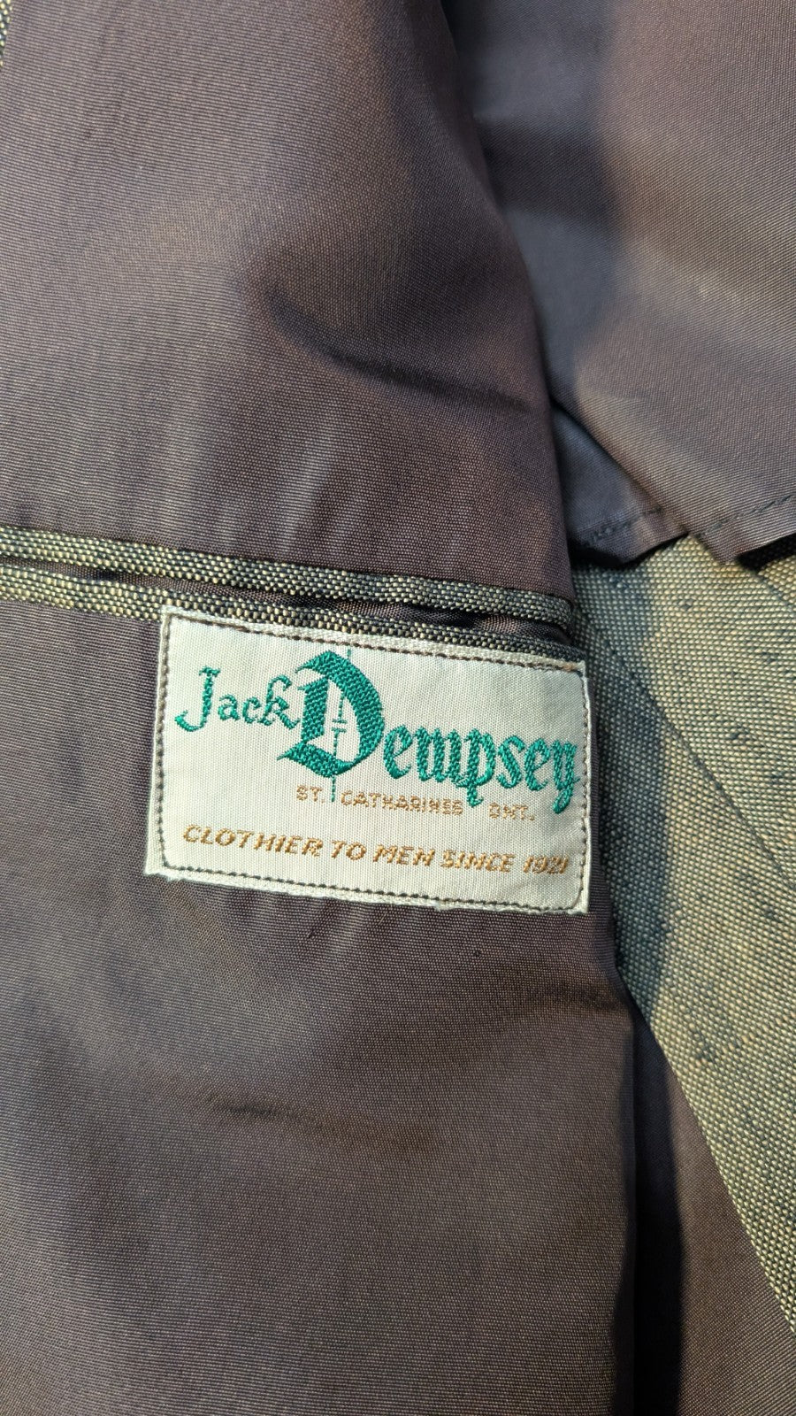 1960s Vintage Jack Dempsey   Suit Jacket  St. Catherines Ontario Clothier3