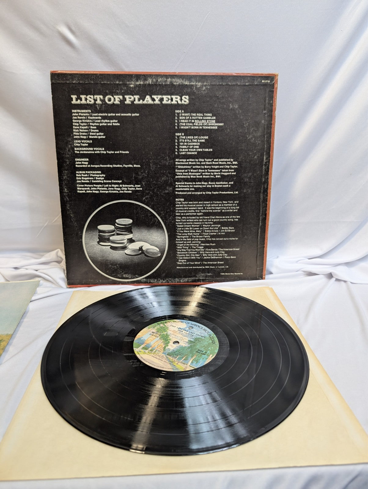 CHIP TAYLOR - CHIP TAYLOR'S LAST CHANCE -LP- ALBUM - 1973 #BS 2718 W/OG POSTER