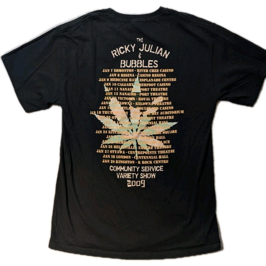 The Ricky Julian & Bubbles Community Variety Show  2009  Tour Shirt SzM1