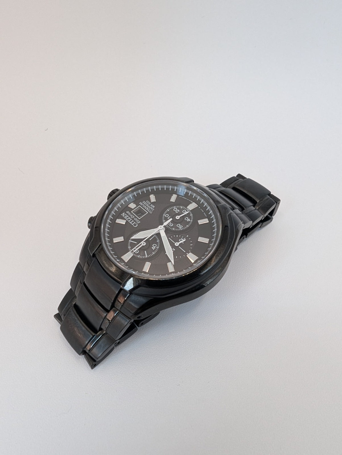 Citizen Eco Drive Titanium Chronograph Sapphire WR 100m Mens Watch B612 s0783427