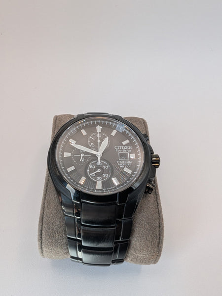 Citizen Eco Drive Titanium Chronograph Sapphire WR 100m Mens Watch B612 s0783421