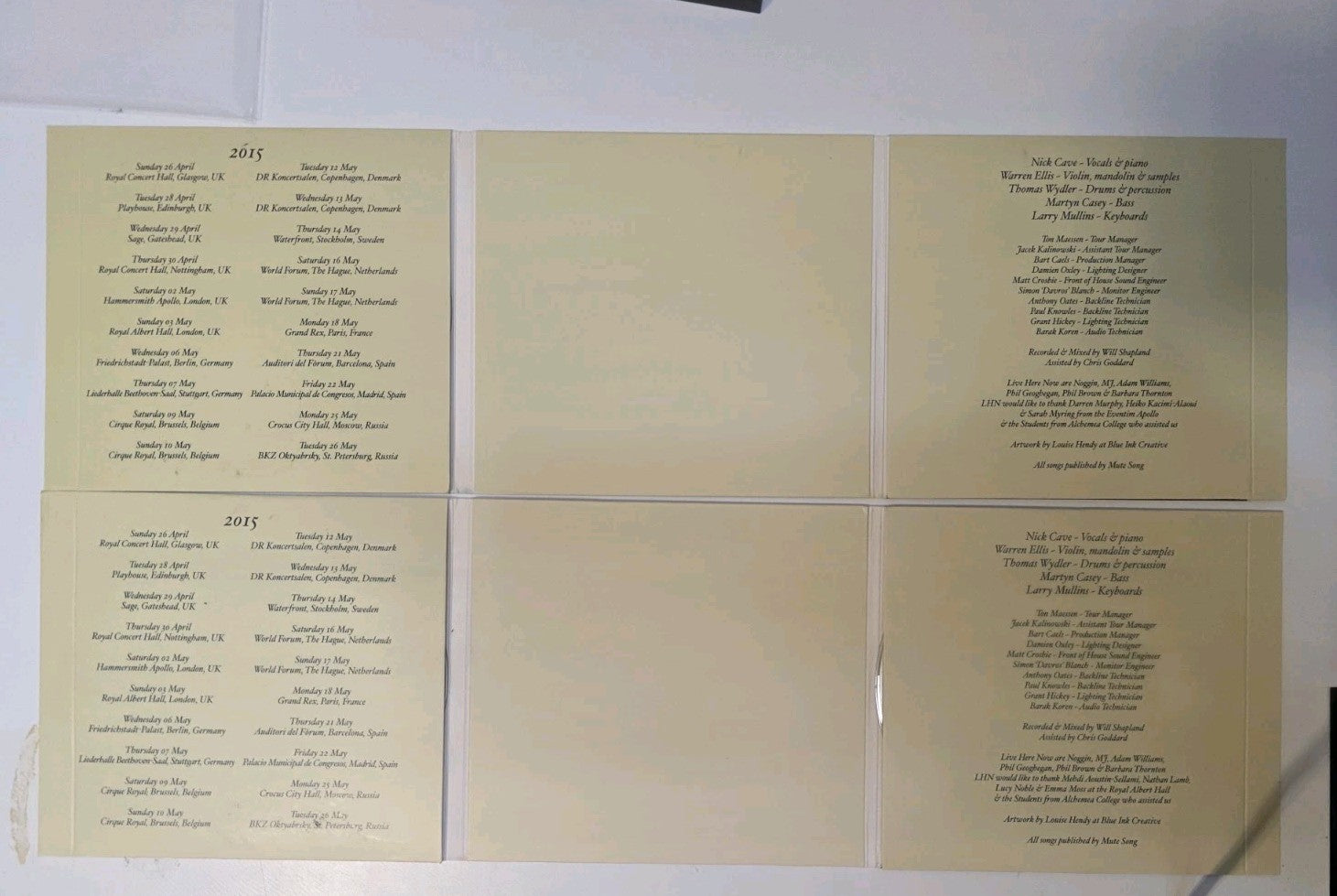 Nick Cave - Live at the Royal Albert Hall & Live At Hammersmith Apollo UK CDr X41