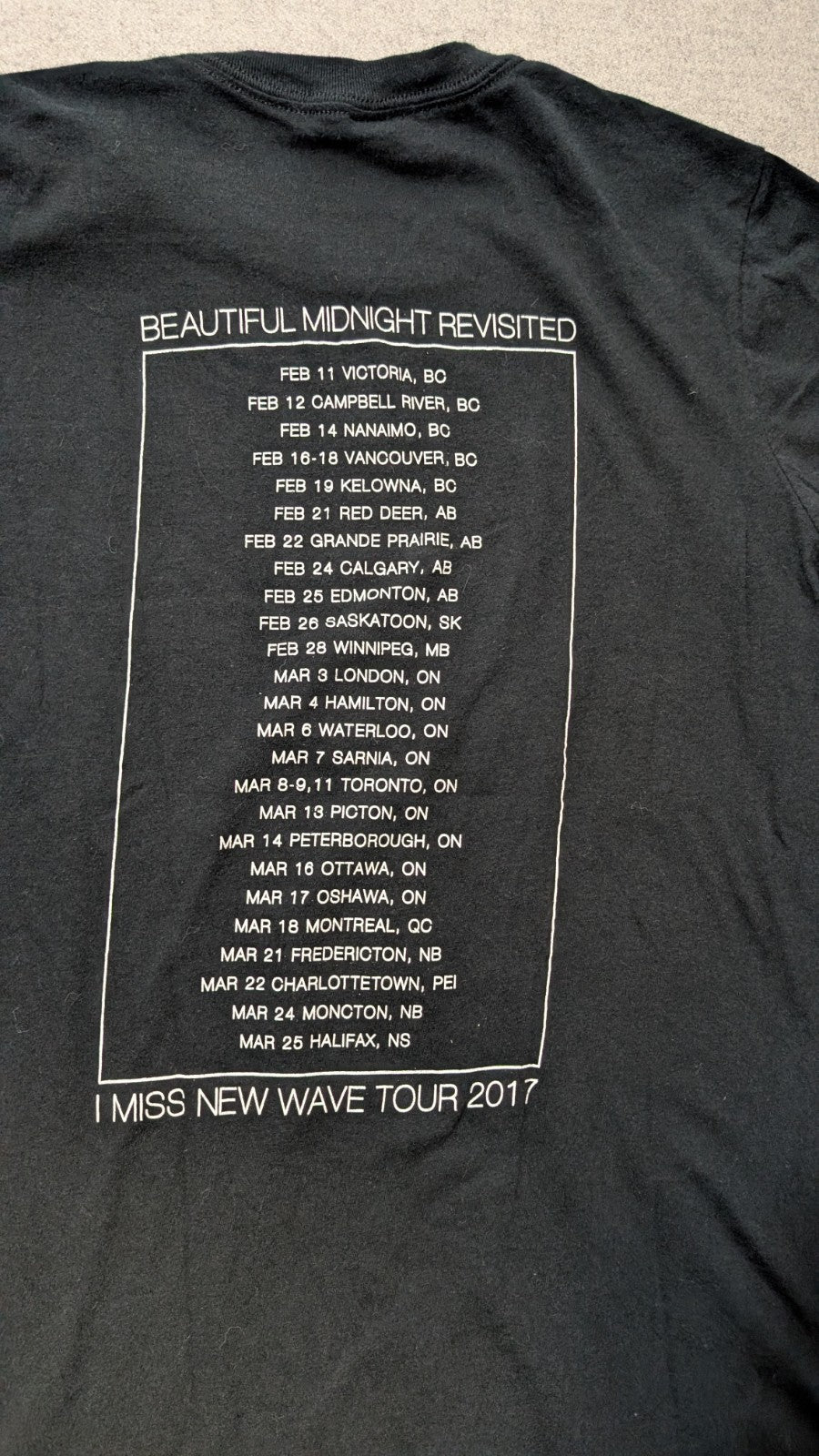 Matthew Good  I Miss New Wave  Beautiful Midnight  2017 Tour Tshirt   Size Small2