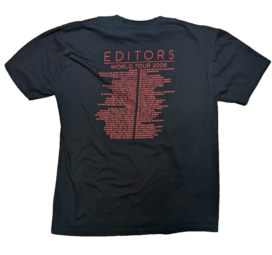 Editors   2008 World Tour  T shirt  szM1