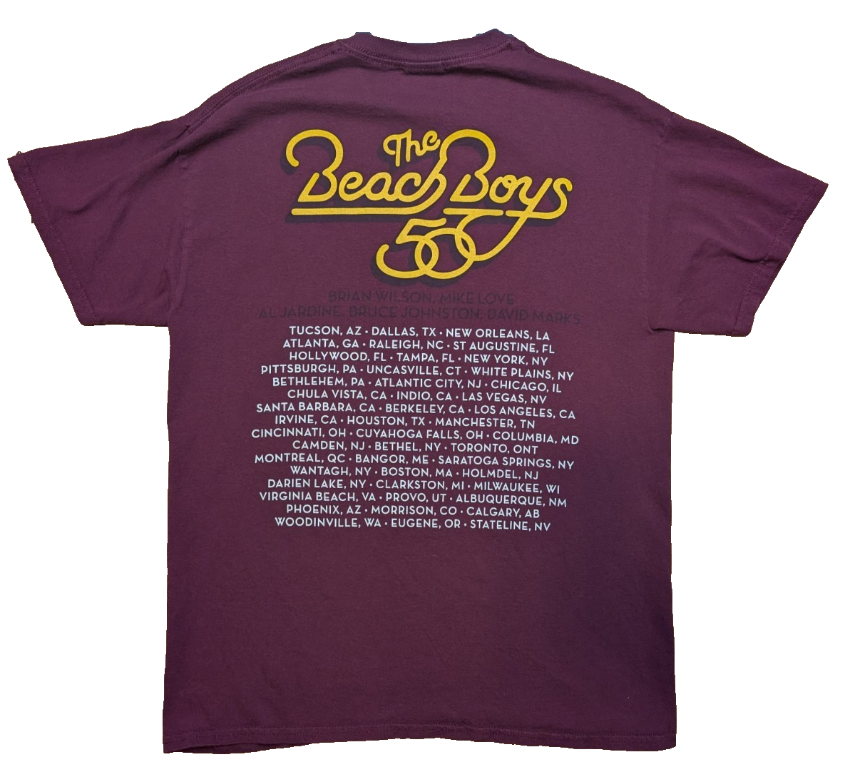 Beach Boys  2012   50th Anniversary Tour T shirt   Size Medium1