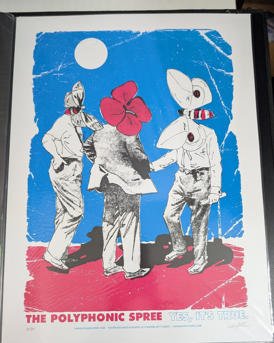 THE POLYPHONIC SPREE   YES ITS TRUE   2013    #'D 35/50  Screen Print 18x240