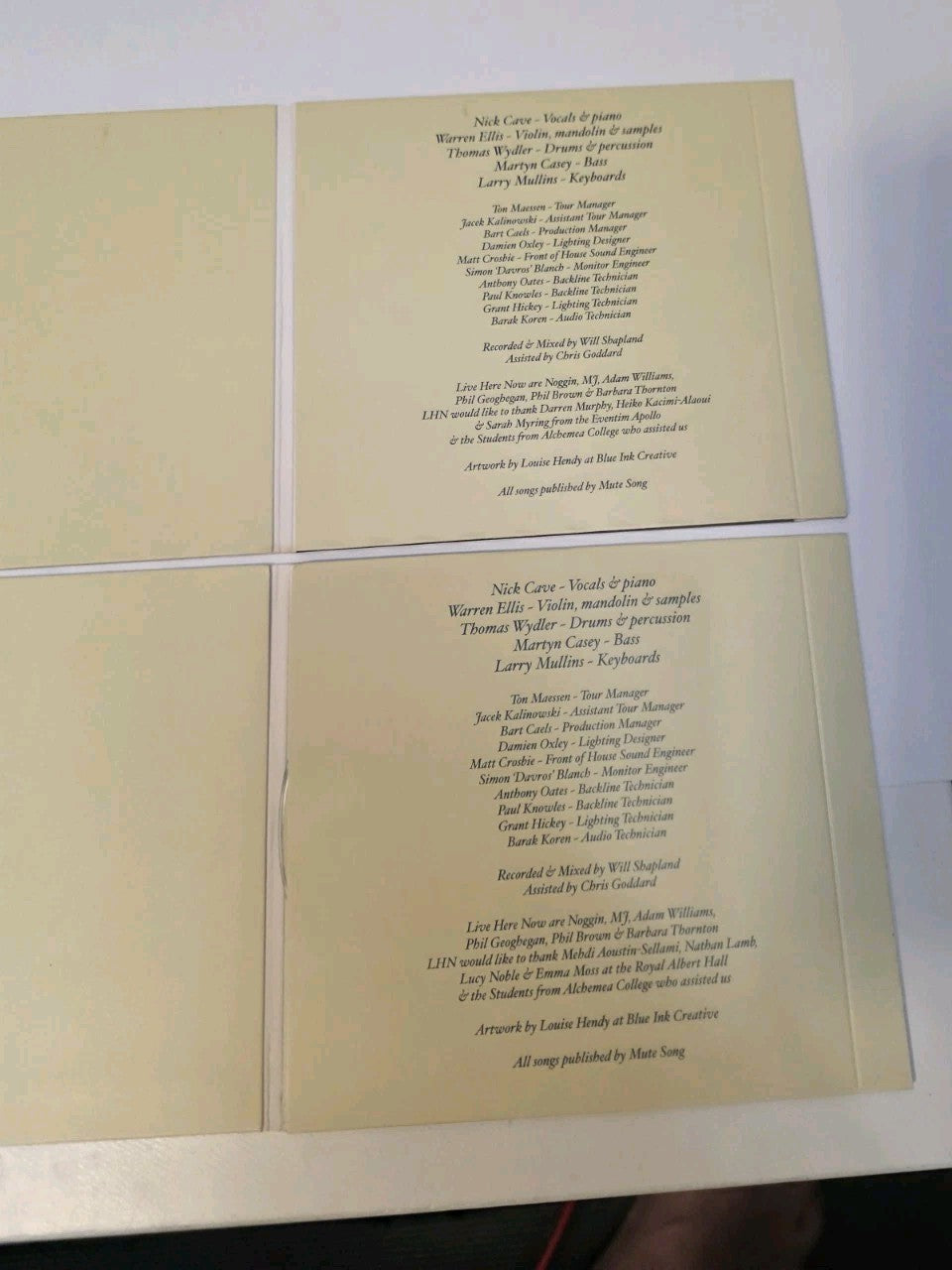 Nick Cave - Live at the Royal Albert Hall & Live At Hammersmith Apollo UK CDr X42