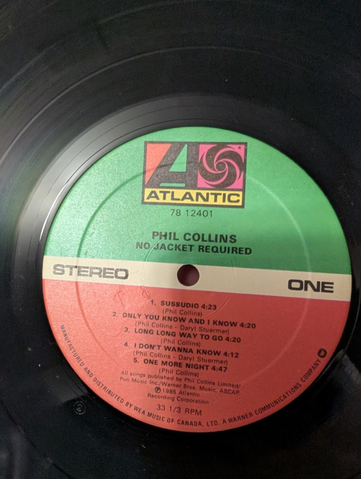 PHIL COLLINS   NO JACKET REQUIRED   1985  78 124013