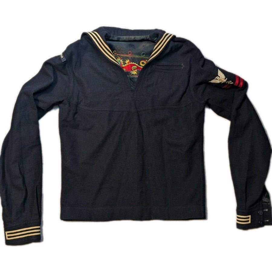 Original Military Vintage Navy Sailor Kracker Jack Blue Wool Tunic #20