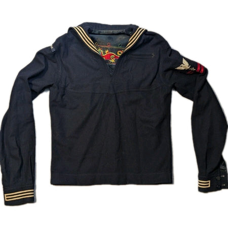Original Military Vintage Navy Sailor Kracker Jack Blue Wool Tunic #20