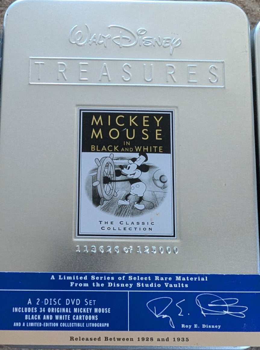 Walt Disney Treasures DVDs - 5 X 2Disc Sets + 2 Disney Decade Coins