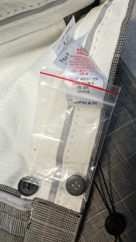 Topman Light Gray Plaid Suit Jacket(36R) & Pants(32R) - New With Tags8