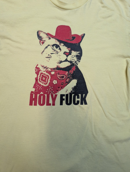 Holy F*ck   Band T shirt  Cowboy Cat  Size M  1