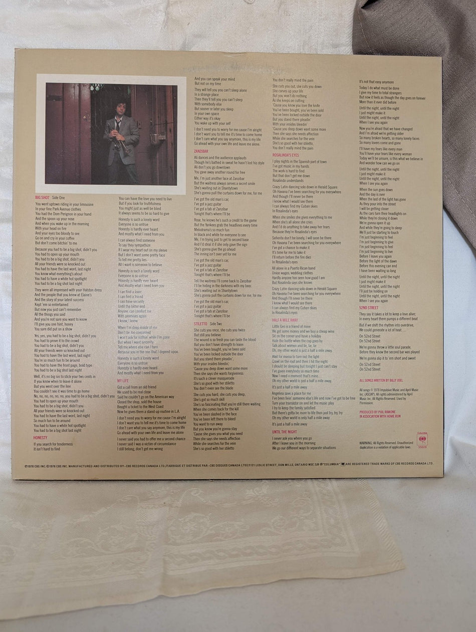 BILLY JOEL   52ND STREET   LP  1978  CAN   #FC 356091