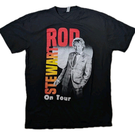 Rod Stewart  “On Tour”  Black Shirt    SizeLarge   Next Level0