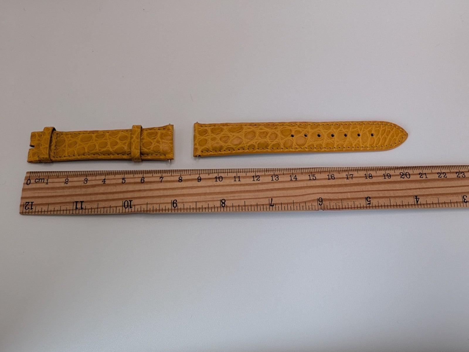 20mm Mustard Yellow Alligator Watch Band   Unused  No Buckle3