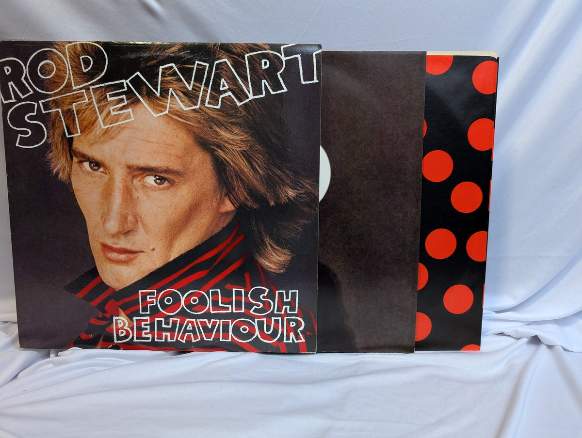 R0D STEWART - FOOLISH BEHAVIOR -LP- ALBUM-1980 -#XHS 3485-OG INSERTS AND POSTER