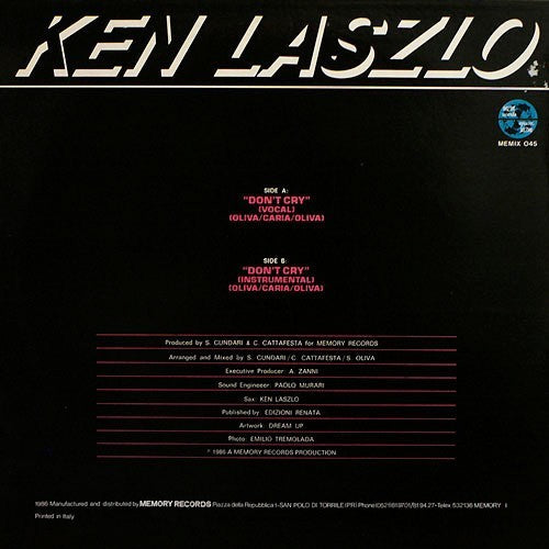 Ken Laszlo Don't Cry 12" VINYL RECORD1