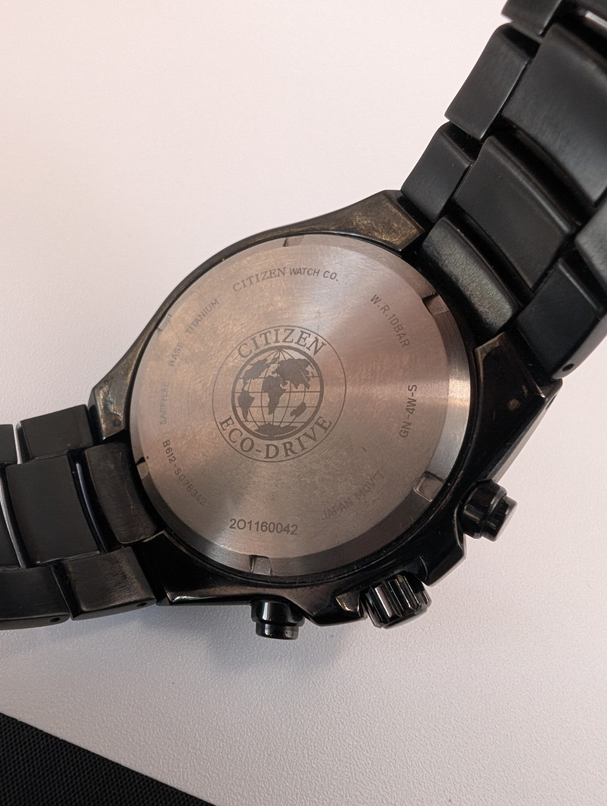 Citizen Eco Drive Titanium Chronograph Sapphire WR 100m Mens Watch B612 s0783426