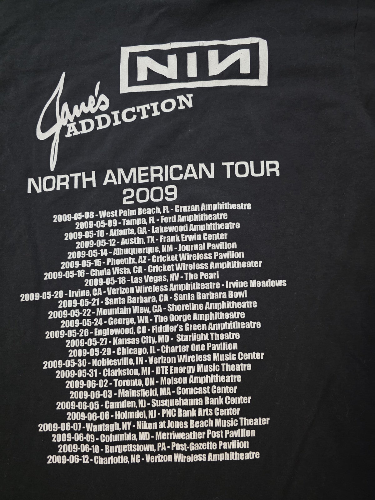 2009 Nine Inch Nails Janes Addiction Streetsweeper Social Tour Shirt3
