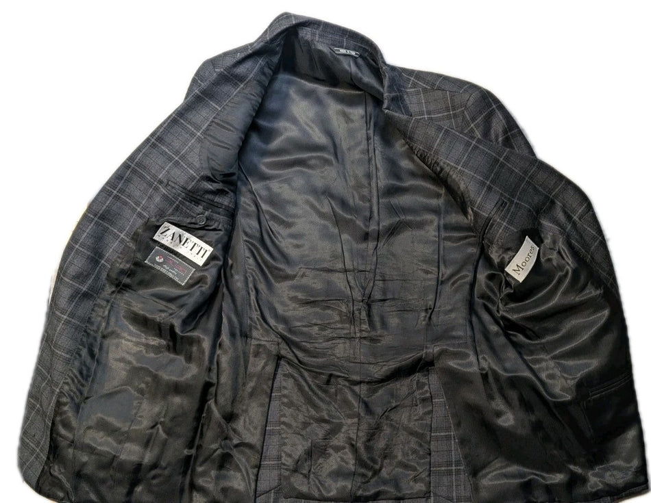 Zanetti/Moores Suit Jacket   Plaid Black1