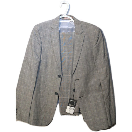 Topman Light Gray Plaid Suit Jacket(36R) & Pants(32R) - New With Tags1