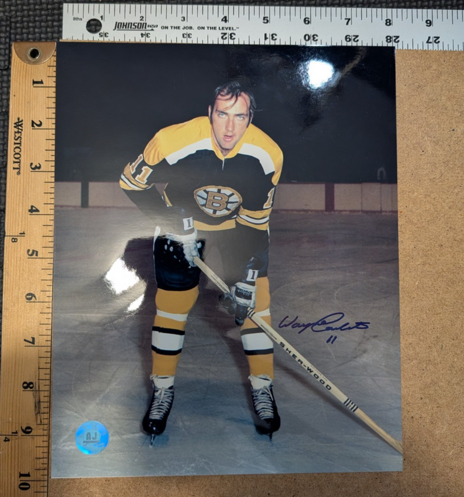 Wayne Carleton Boston Bruins Autographed Hockey 8x10 Photo0