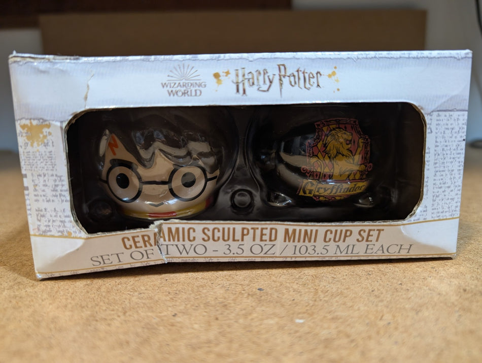 Harry Potter Ceramic Sculpted Mini Cup   Set of Two   3.5 oz   Wizarding World0