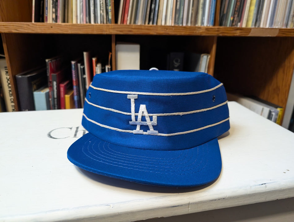 Vtg Los Angeles Dodgers snapback hat pillbox style three stripe, R.O.C. Taiwan0