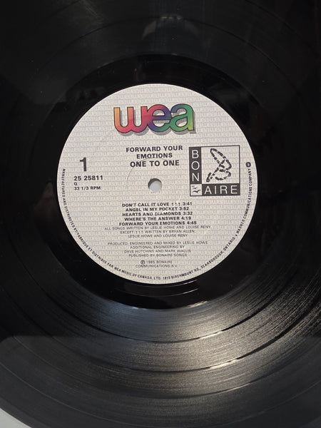 One to One - Forward Your Emotions - 12" LP - 1985- Canada4